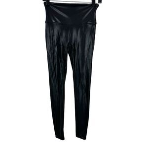 Spanx faux leather leggings size M women’s black color